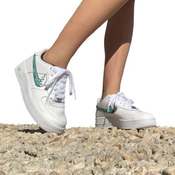 Nike Shoes - Custom Nike Air Force Ones ‘Wave’ Size 7.5